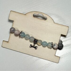 Handmade natural gemstone and seed beads bracelet